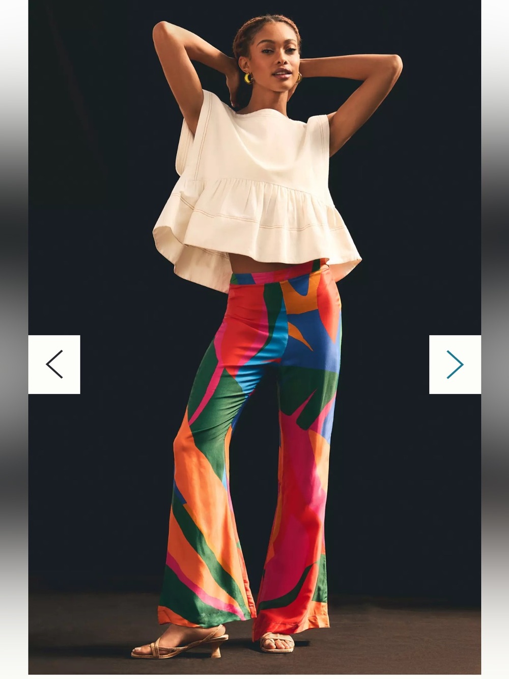 NWT retail $175 size XS #Anthropologie,#FarmRio “Colorful leaves flared pants”.